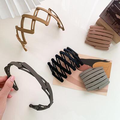 折叠发箍新款随身折叠外出发带捆发卡女夏天隐形发窟带齿防滑头箍