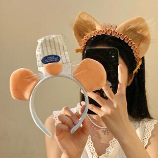 可爱料理鼠王毛绒发箍女洗脸头箍卡通搞怪日常外戴拍照发卡头饰