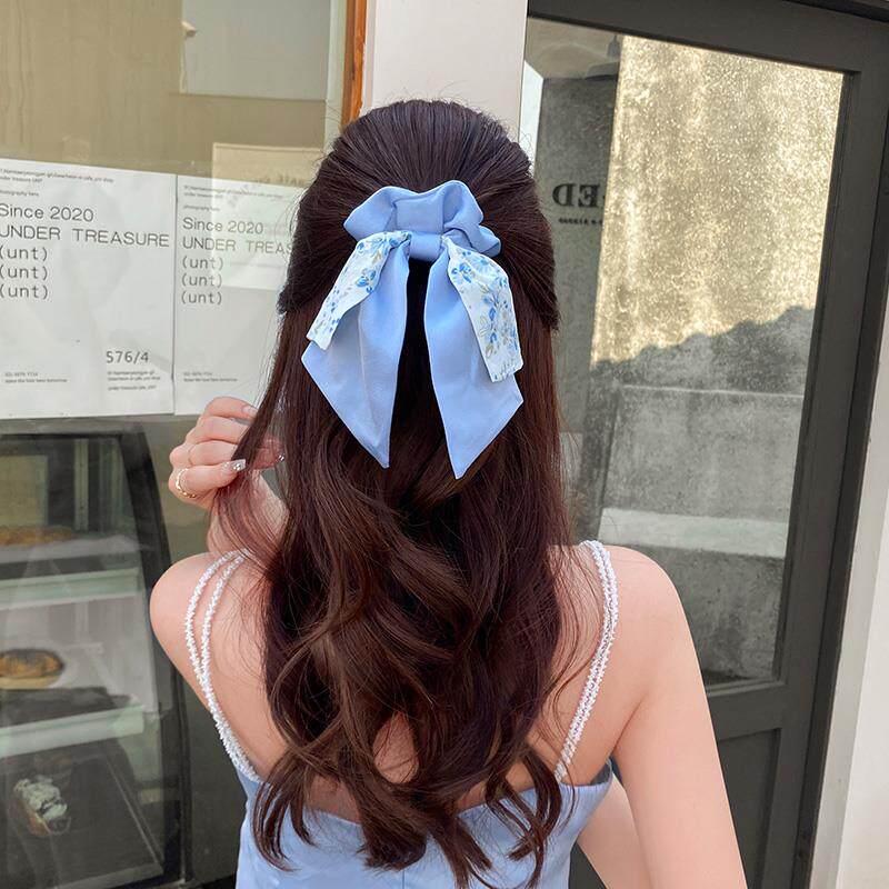 碎花双层蝴蝶结发圈女后脑勺马尾皮筋高颜值扎头发飘带头绳森系