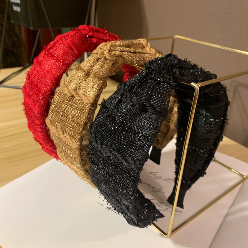 厂家批发春季新款发饰韩版布艺头饰韩国蕾丝毛绒发箍女网红压发卡