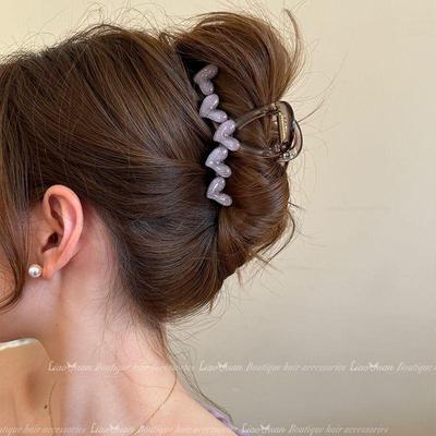 清新韩系~ 抓夹女2024新款高级感简约夹子头饰发夹后脑勺鲨鱼夹女