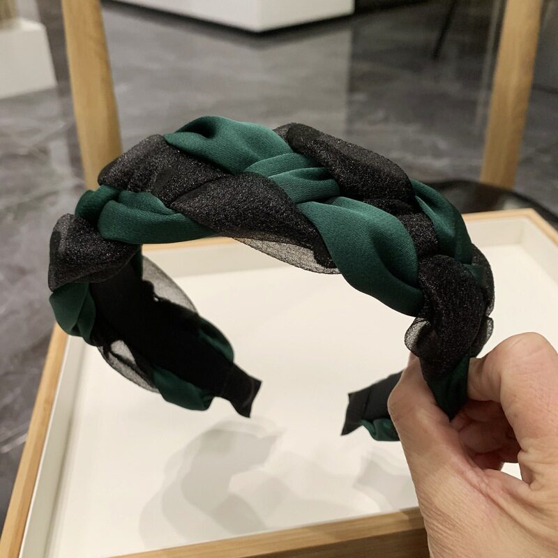 复古拼色麻花发箍女款气质高颅顶头箍网红发卡子压发防滑发捆头饰