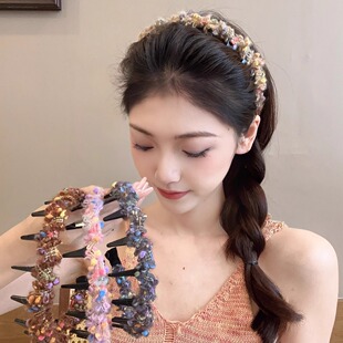 【编织波浪发箍】甜美轻奢不卡头蓬松气质带齿梳防滑设计感发箍