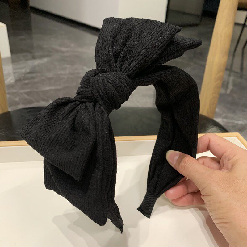 洗脸黑色蝴蝶结头箍发带