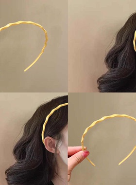 柠檬黄色！糖果色波浪细发箍！清新头箍发卡压发头饰女发箍简约