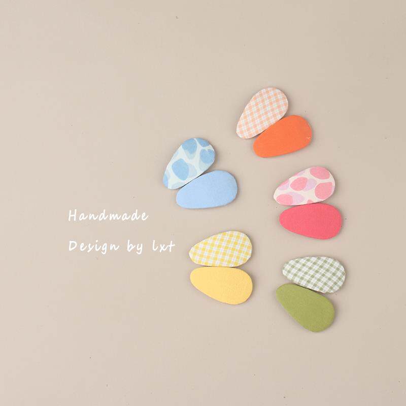 韩系可爱小号布艺格子水滴宝宝发夹婴幼儿bb夹子儿童发卡女童发饰