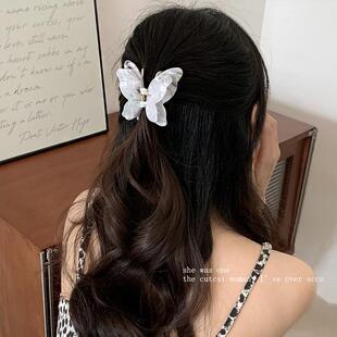 超仙蝴蝶抓夹女高级感鲨鱼夹2024新款 气质后脑勺发夹发量中号发饰