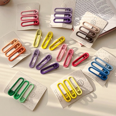 彩色鸭嘴一字夹发卡女侧边刘海小夹子头饰网红碎发边夹前额小发夹