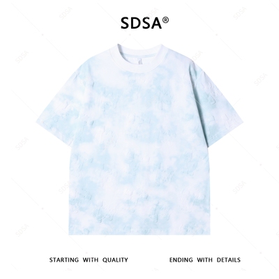 SDSA夏季高级感新款男士渐变压花设计短袖T恤时尚圆领休闲T4170