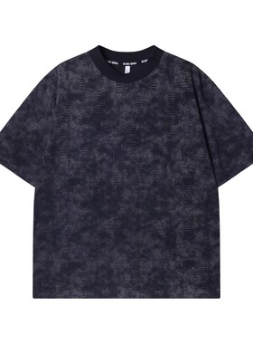 T3141高级感新款美式扎染磨毛圆领短袖T恤休闲时尚情侣复古上衣