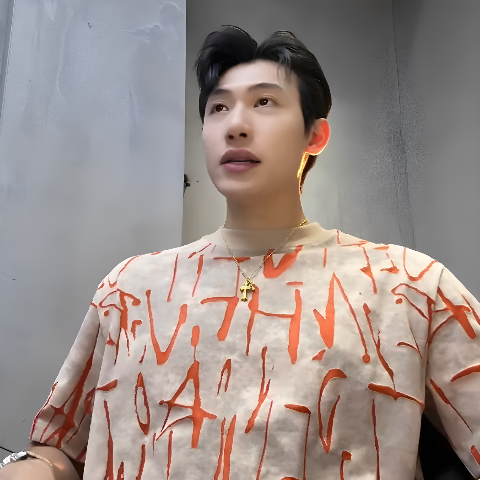 SDSA夏季高级感新款男士撞色割破设计圆领短袖T恤重磅圆领上T4216