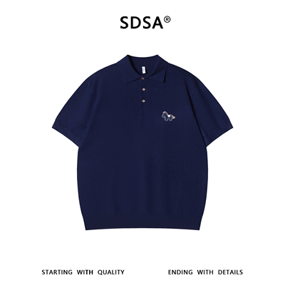 SDSA男装2026新款高贵轻奢老钱风简约刺绣小马polo衫短袖百搭休闲