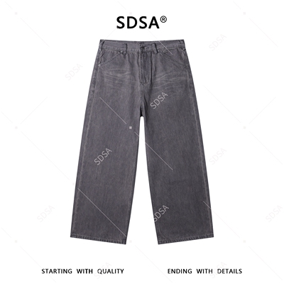 SDSA男装2026新款高贵轻奢美式复古宽松直筒牛仔裤百搭时尚裤子