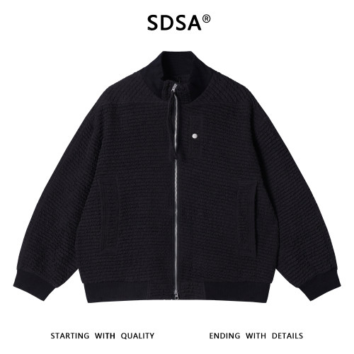 SDSA男士秋冬新款痞帅男装韩版肌理感拼接拉链立领夹克外套23680