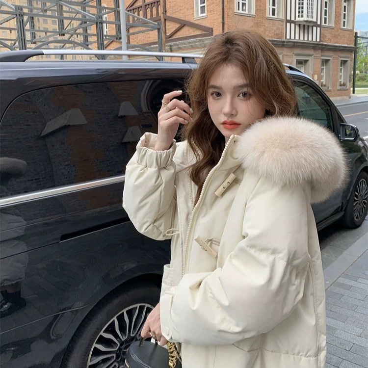 羽绒服女冬季2025新款中长款时尚洋气加厚高级感过膝长款棉服棉衣