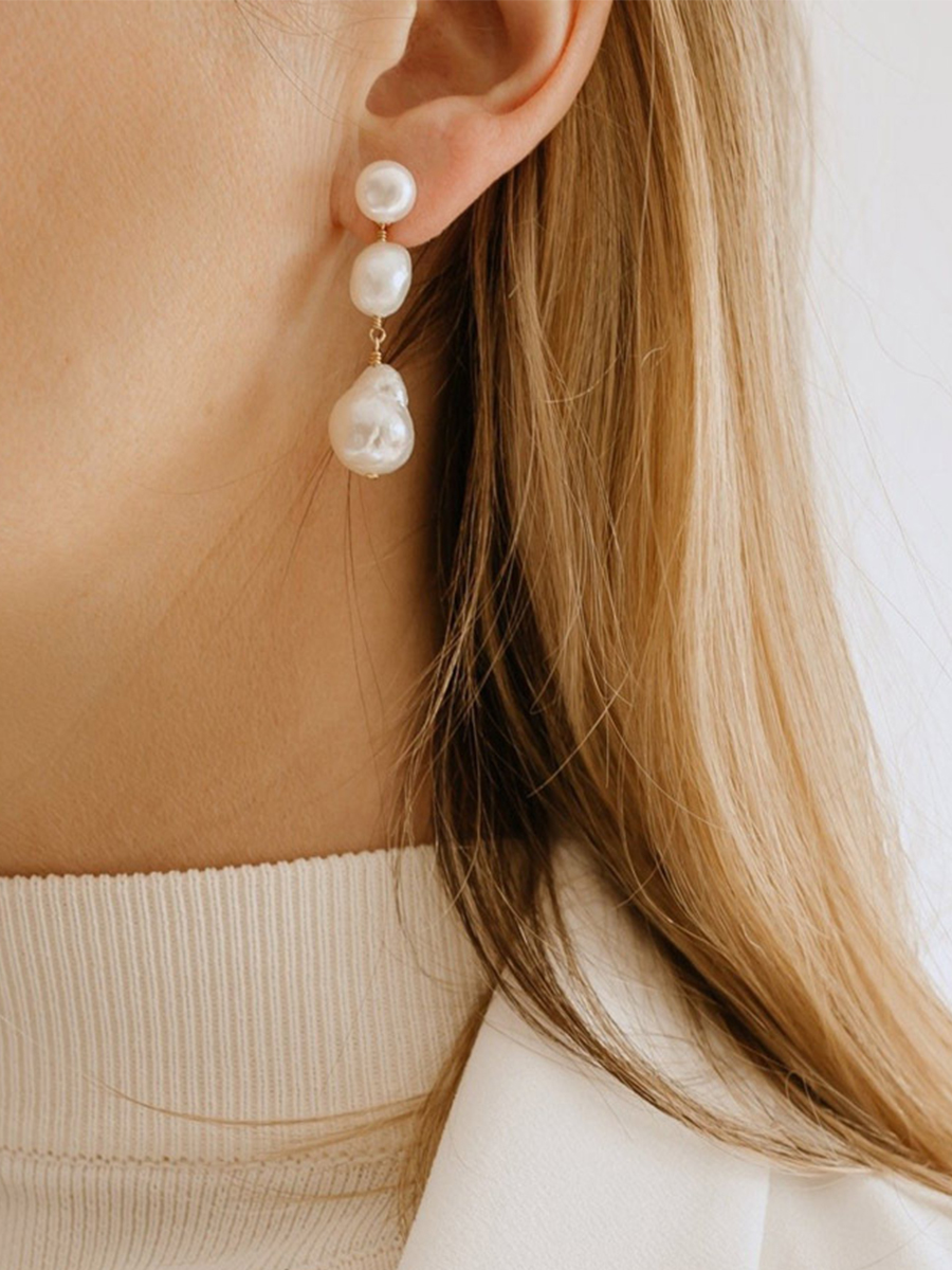 大巴天然珍珠项链颈链