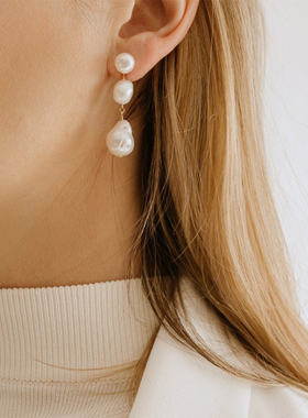 大巴天然珍珠项链颈链