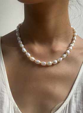 天然淡水珍珠项链巴洛克