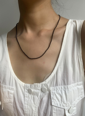 极细玛瑙天然项链串珠锁骨链