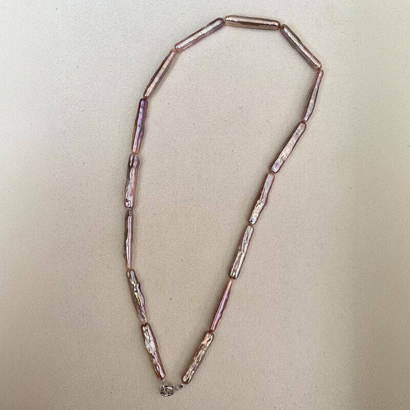 极光 高级感 紫色小金条 天然淡水巴洛克珍珠项链 锁骨链 choker