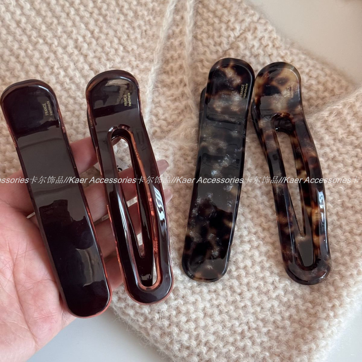 质感树脂发夹后脑勺盘发鸭嘴夹碎发刘海夹侧边夹高级感发卡发饰