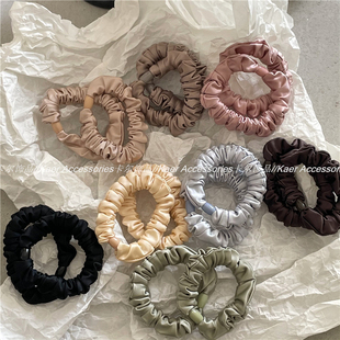 小清新缎面质感小肠圈发圈新款 多色可选布艺扎发头绳马尾皮筋