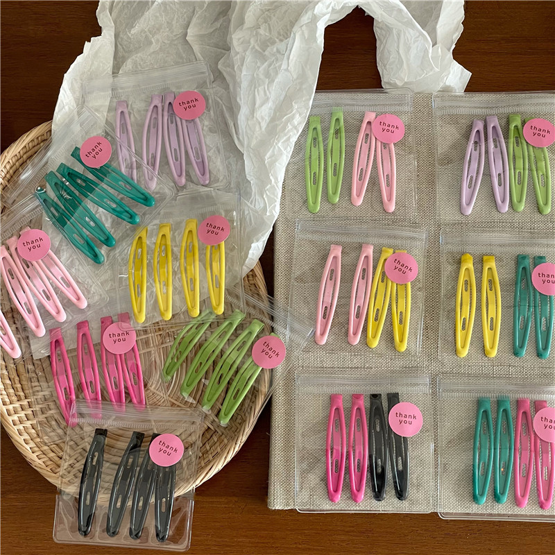 可爱彩色底油豌豆BB夹套装碎发刘海夹新款 基础洗脸化妆发夹边夹