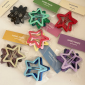 3个装 大号糖果色星星发夹可爱少女bb夹后脑勺碎发刘海夹云朵发饰