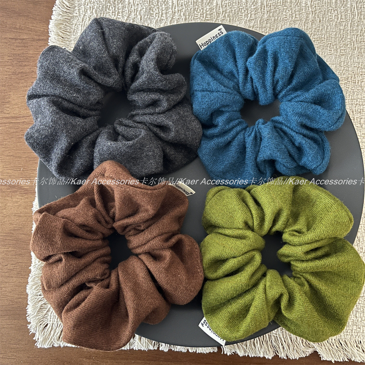 秋冬新款毛线针织大肠发圈