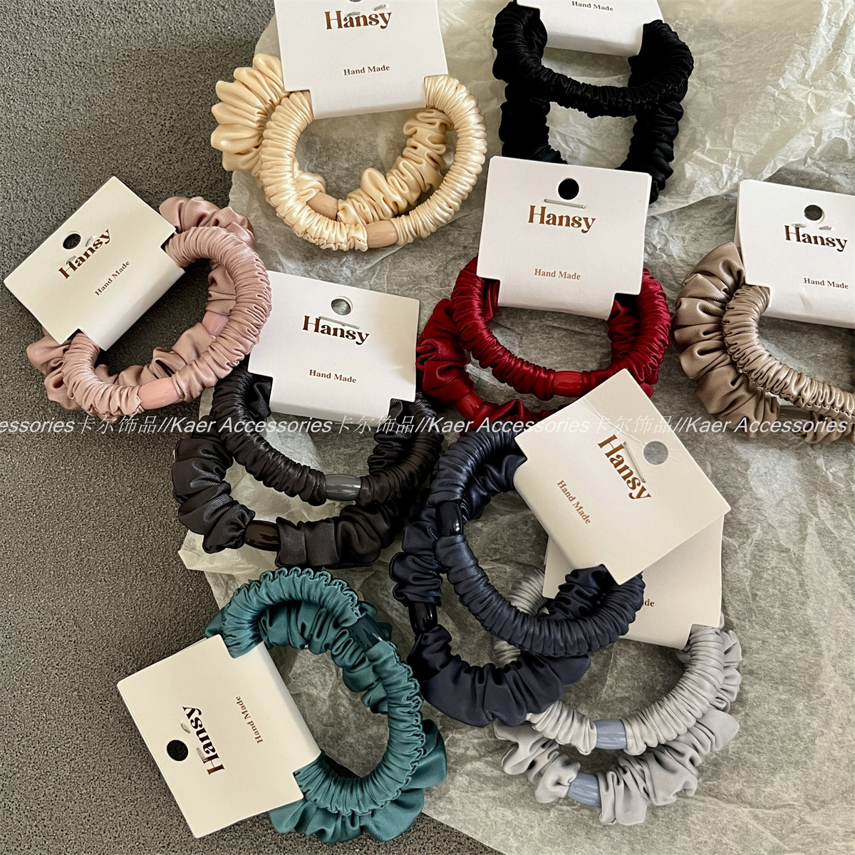 一对装缎面高级感发绳橡皮筋扎头发女新款高马尾发圈皮筋发饰新款