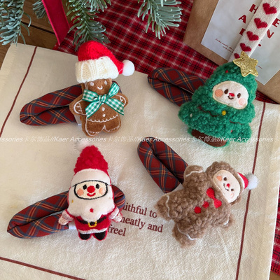 驰哲趣味圣诞麋鹿姜饼人发夹