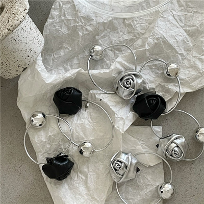 发圈金属pu个性玫瑰花