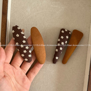 韩系碎花波点发夹女款 秋冬高级感发卡前额碎发刘海夹侧边夹子发饰