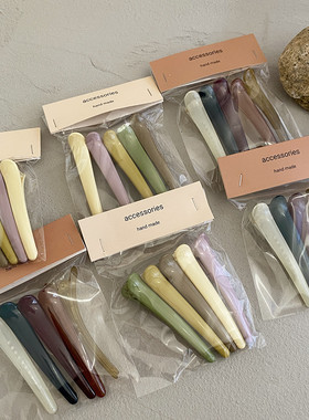 5个装~化妆夹百搭彩色刘海夹侧边夹子发夹鸭嘴夹洗脸牛角夹发饰女