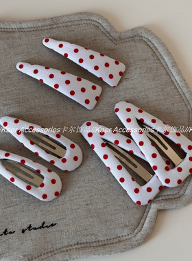 韩版红色波点几何三角BB夹发夹水滴甜美可爱刘海夹侧边夹发饰新款