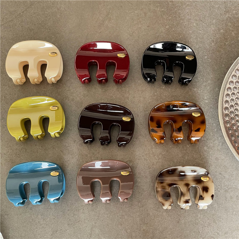 双面金标字母M后脑勺盘发抓夹