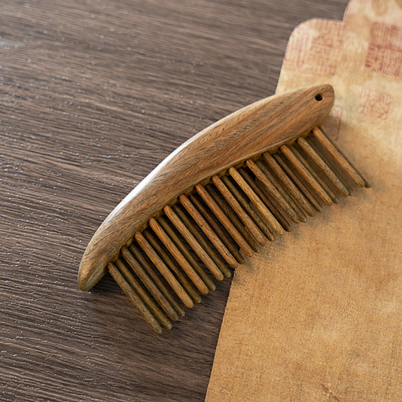 Zang又一雪 小鱼款双排插齿梳子 绿檀木直发防静电便携按摩梳天然,家庭/个人清洁工具,梳子/化妆梳/按摩梳,淘宝优惠券,粉丝福利购,淘宝优惠卷