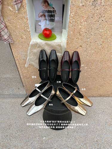 MandagoDesign芒大果知性优雅方头平底一字带扣玛丽珍鞋单鞋通勤