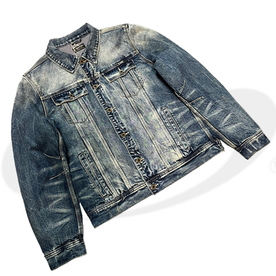 Replay春秋加厚夹棉猫须水洗做旧短款牛仔夹克外套男女同款外套