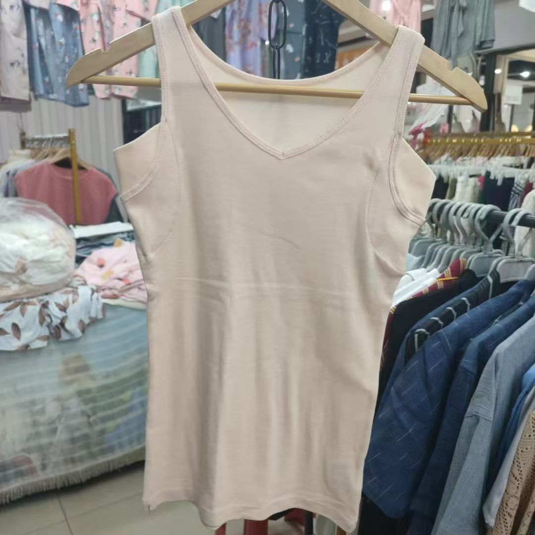 腋下吸汗垫夏新品日单外贸针织全棉薄款高弹力女吊带背心家居打底