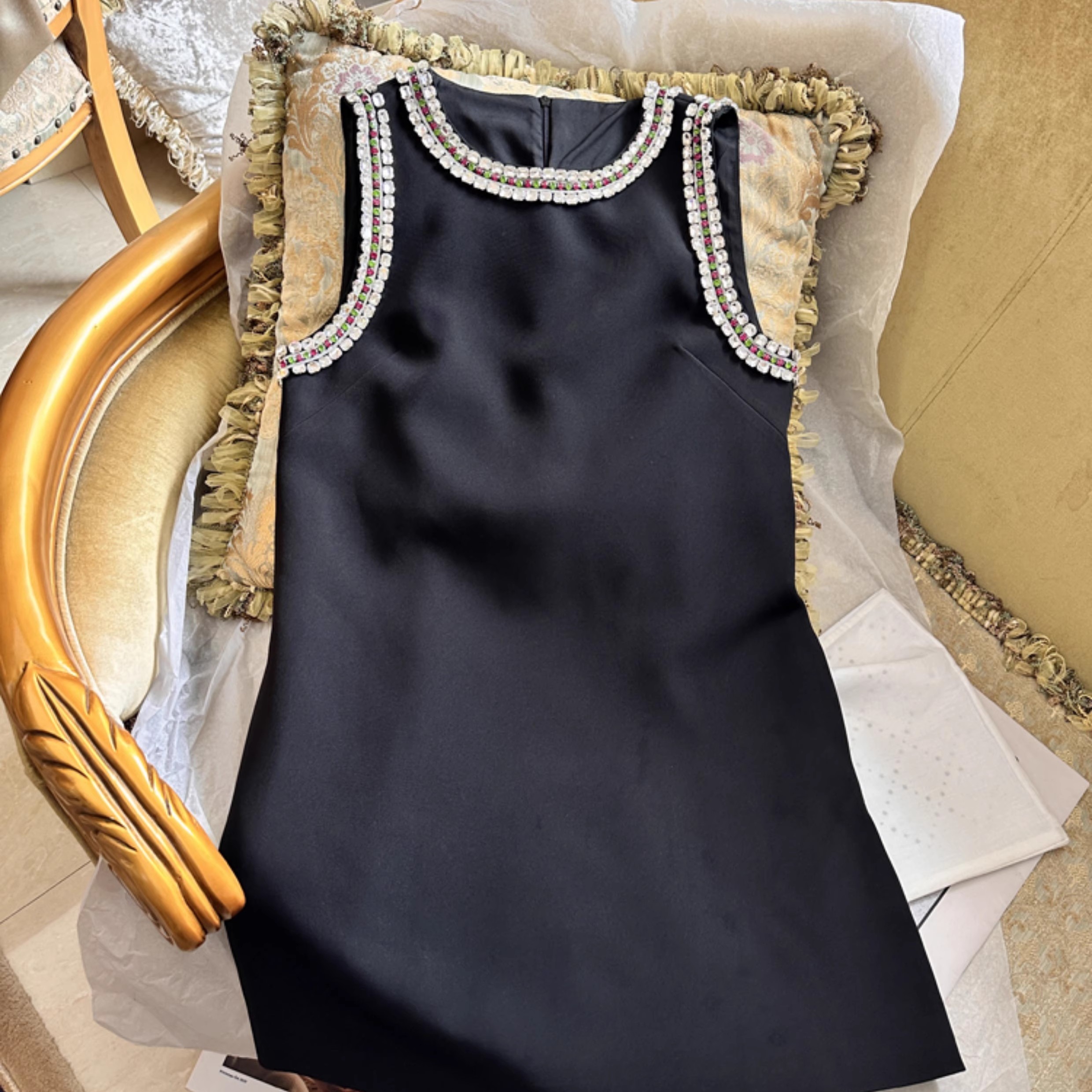 2025新款法式无袖千金风女连衣裙