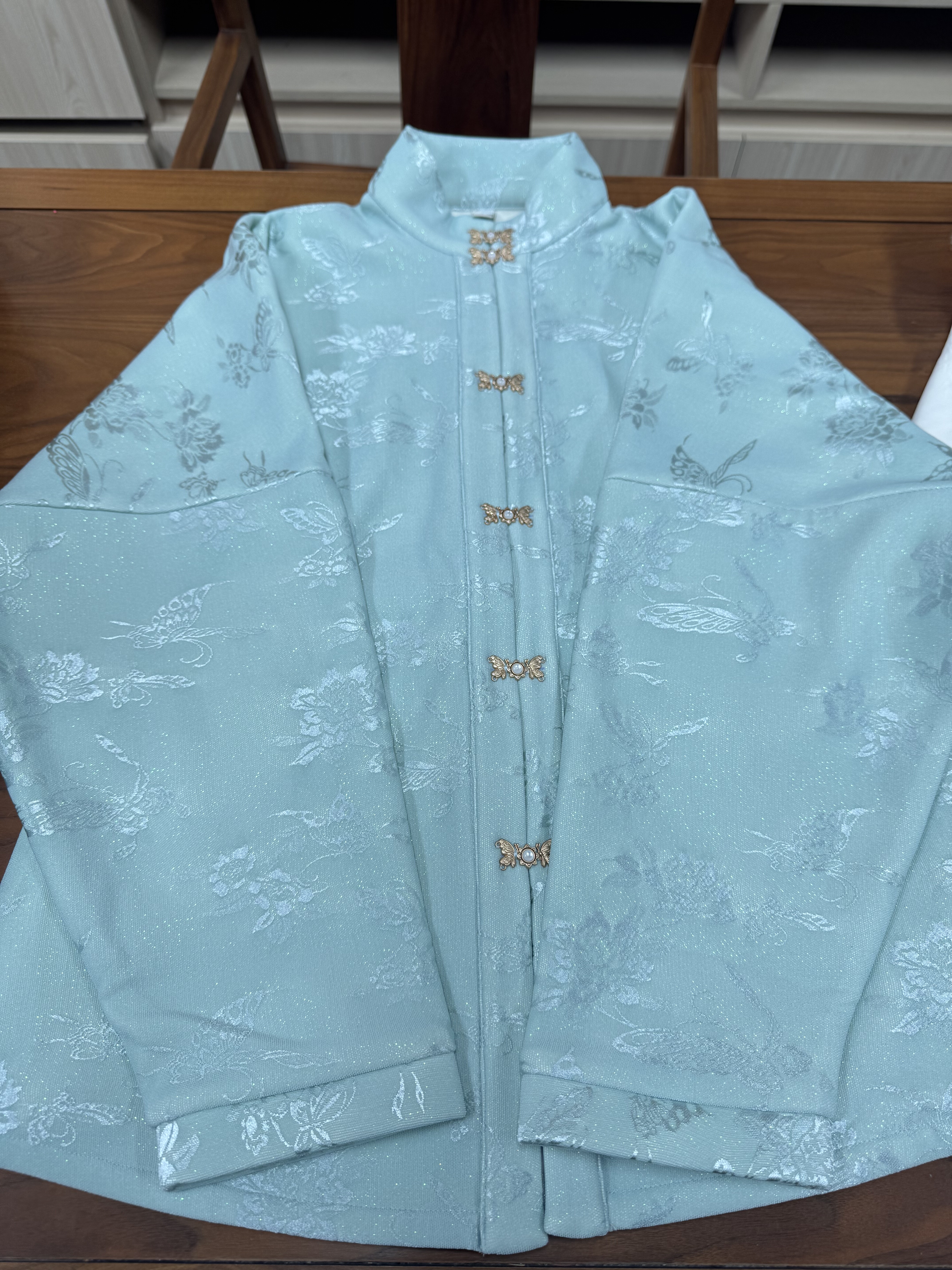 画堂春【云漫青】原创复合绒明制立领对襟弓袋袖有口袋保暖汉服,女装/女士精品,汉服上装,淘宝优惠券,粉丝福利购,淘宝优惠卷