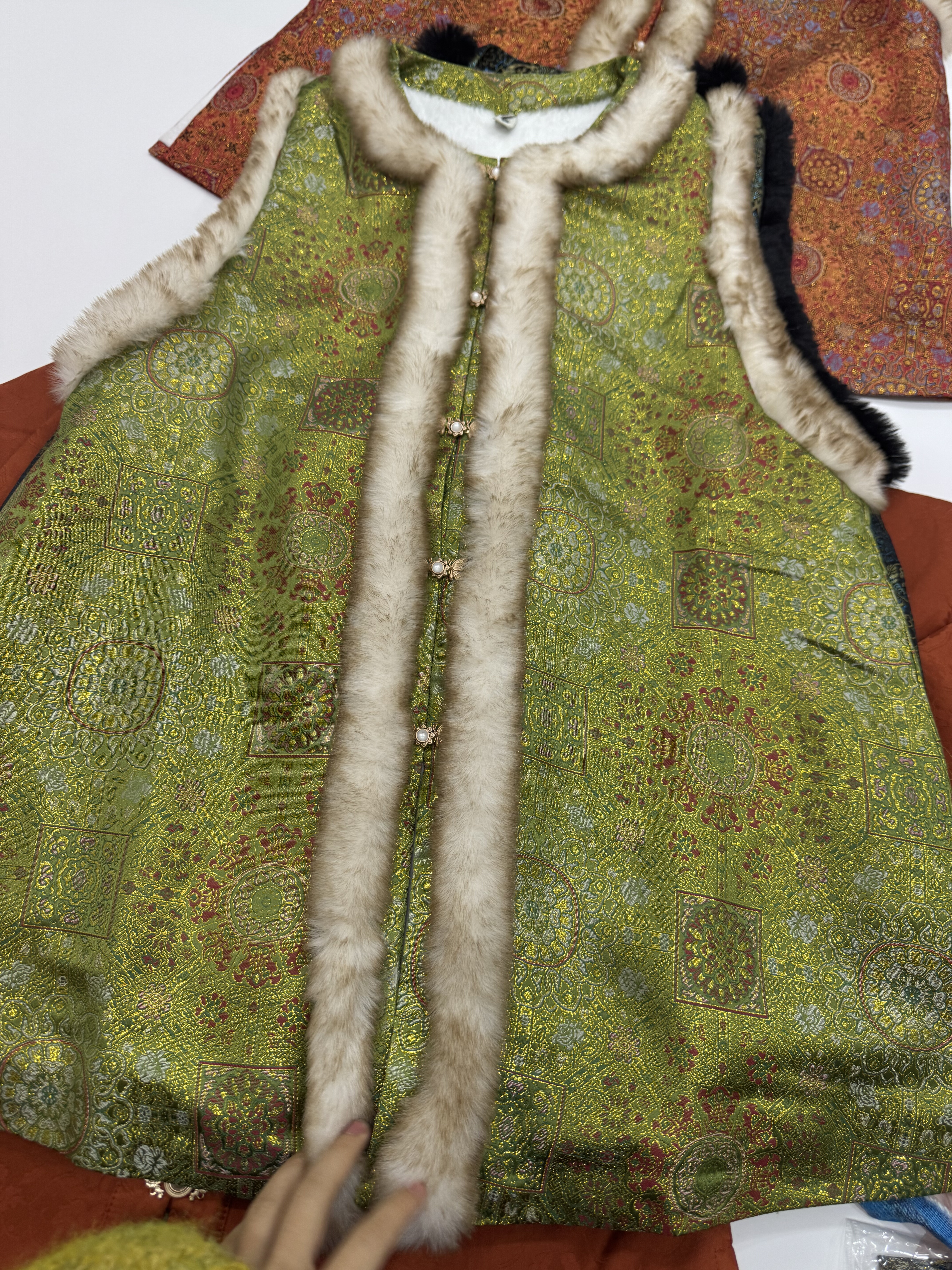 画堂春 【青锦】定织八达晕纹织金比甲秋冬圈毛明制上衣加厚绒款