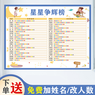 饰学生表扬红花奖励榜 教室布置装 小学生你追我赶 班级评比栏墙贴