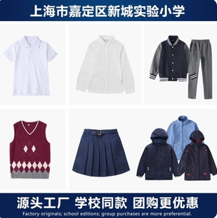 上海嘉定区新城实验小学校服徽男女春秋运动装夏班服T恤冲锋上衣