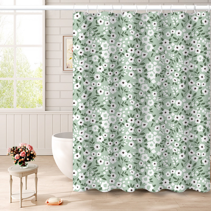 田园卫生间防水布美式浴室帘加厚防霉隔断挂帘高档磁吸浴帘免打孔,家庭/个人清洁工具,浴帘,淘宝优惠券,粉丝福利购,淘宝优惠卷
