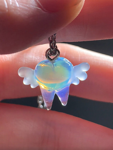 牙牙天使项链牙齿吊坠纯手工