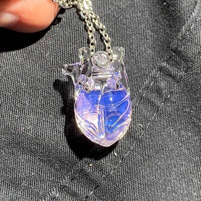梦幻心脏吊坠玻璃项链纯手工礼物