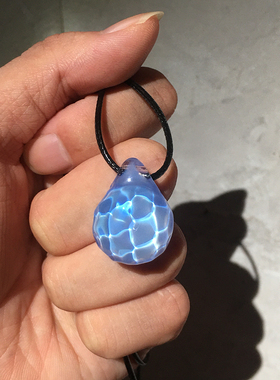 Shimmer︱海妖之泪创意小众祁煜项链玻璃吊坠海纹石手工生日礼物