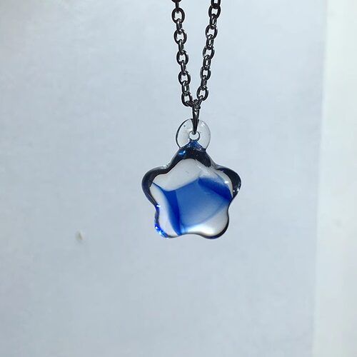 星星项链玻璃吊坠纯手工礼物